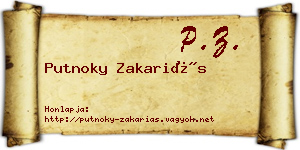 Putnoky Zakariás névjegykártya